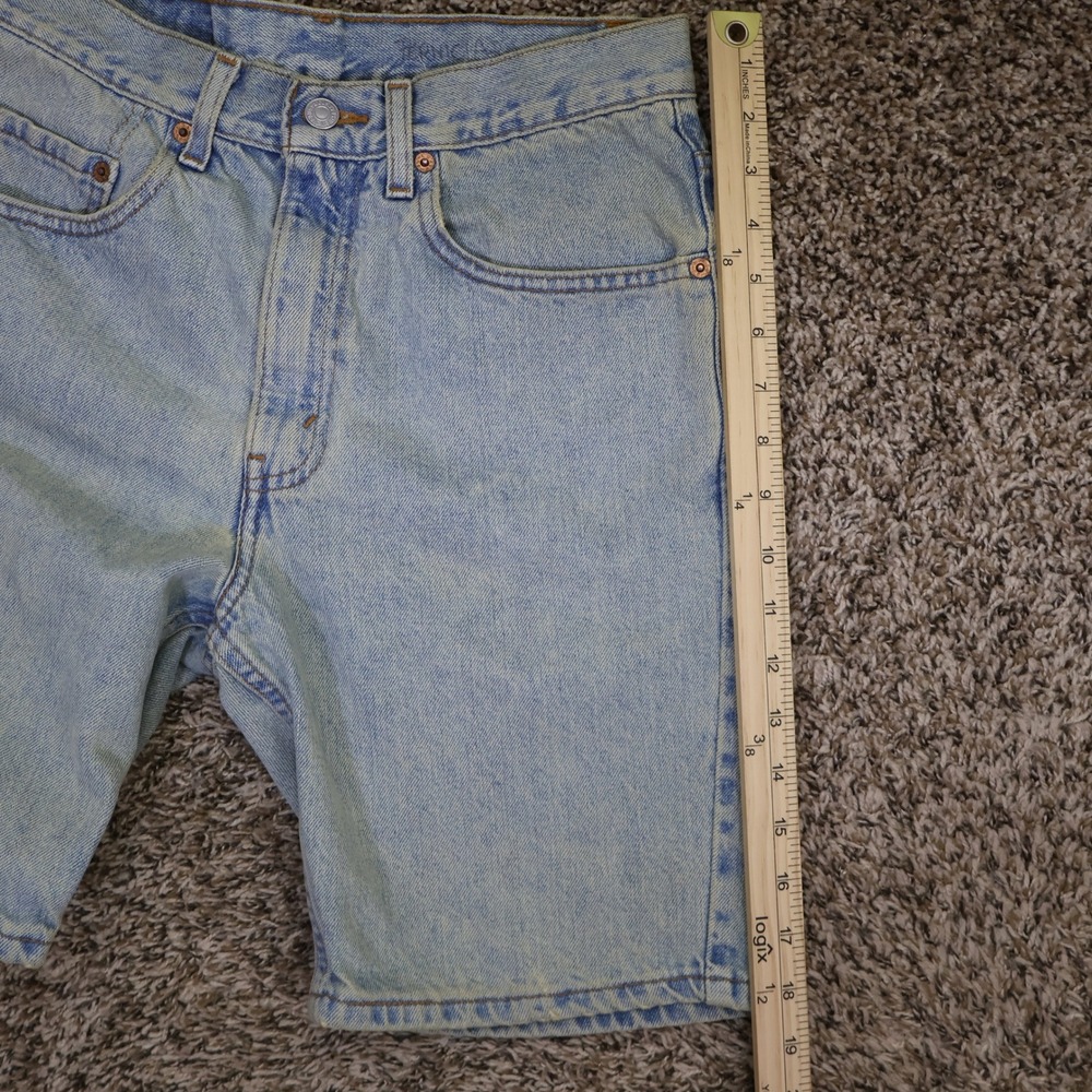 Vintage 2000 Levis 505 Regular Fit Denim Shorts Size 31 Light Wash Distressed - Picture 15 of 16